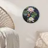 Glasstukjes - Leliebladeren - Vis - Oranje Wandcirkel kunststof plaat 5mm dik klein -sfeer5