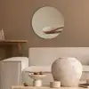 Lepel - Rijst - Hout - Beige Akoestische PET Vilt - Rond klein -sfeer1