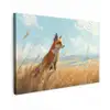 Vos - Gras - Wolken - Oranje Tuinposter op houten frame 2 cm dik klein -3d