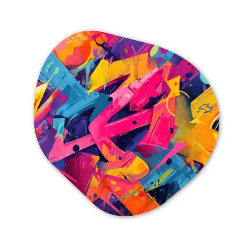 Abstract - Vormen - Kleurrijk Wandcirkel Organisch Forex 3mm klein -3d