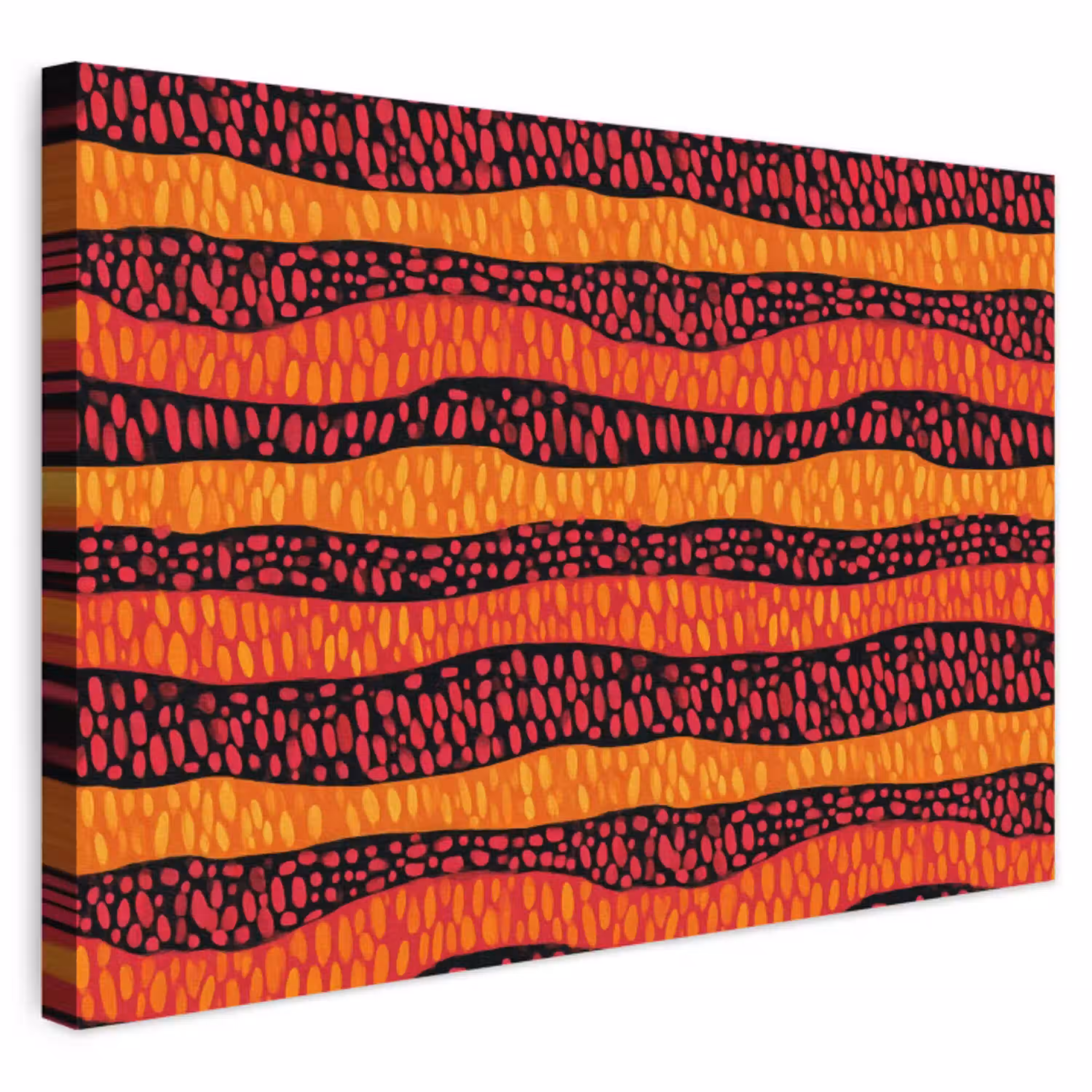 Oranje - Roze - Expressief - Patroon Tuinposter op houten frame 2 cm dik klein 845 -3d