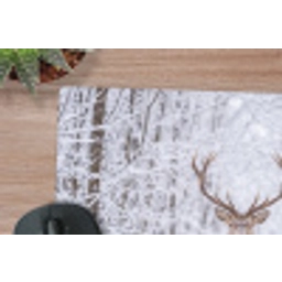 Hert - Winter - Bos - Natuur - Wit muismat rubber klein -closeup