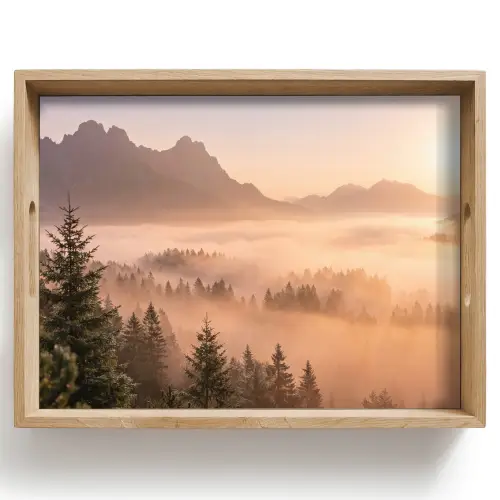 Zonlicht - Mist - Bergen - Bomen Dienblad Rechthoek middel -z3d_shopping