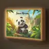Panda - Wilde dieren - Jungle - Jongens - Kinderen Light Box met batterij (Wandlamp kind) middel -z3d_website