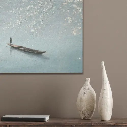 Bloesems - Minimalistisch - Wateroppervlak - Boot PET vilt klein -sfeer6_closeup