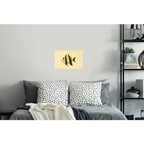 Vis - Sierlijk - Rugvin - Geel Muursticker klein -slaapkamer
