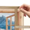 Doorkijk - Winterlandschap - Huisje - Bergen - Uitzicht Light Box met batterij (Wandlamp) middel -USP_websiteprintNL