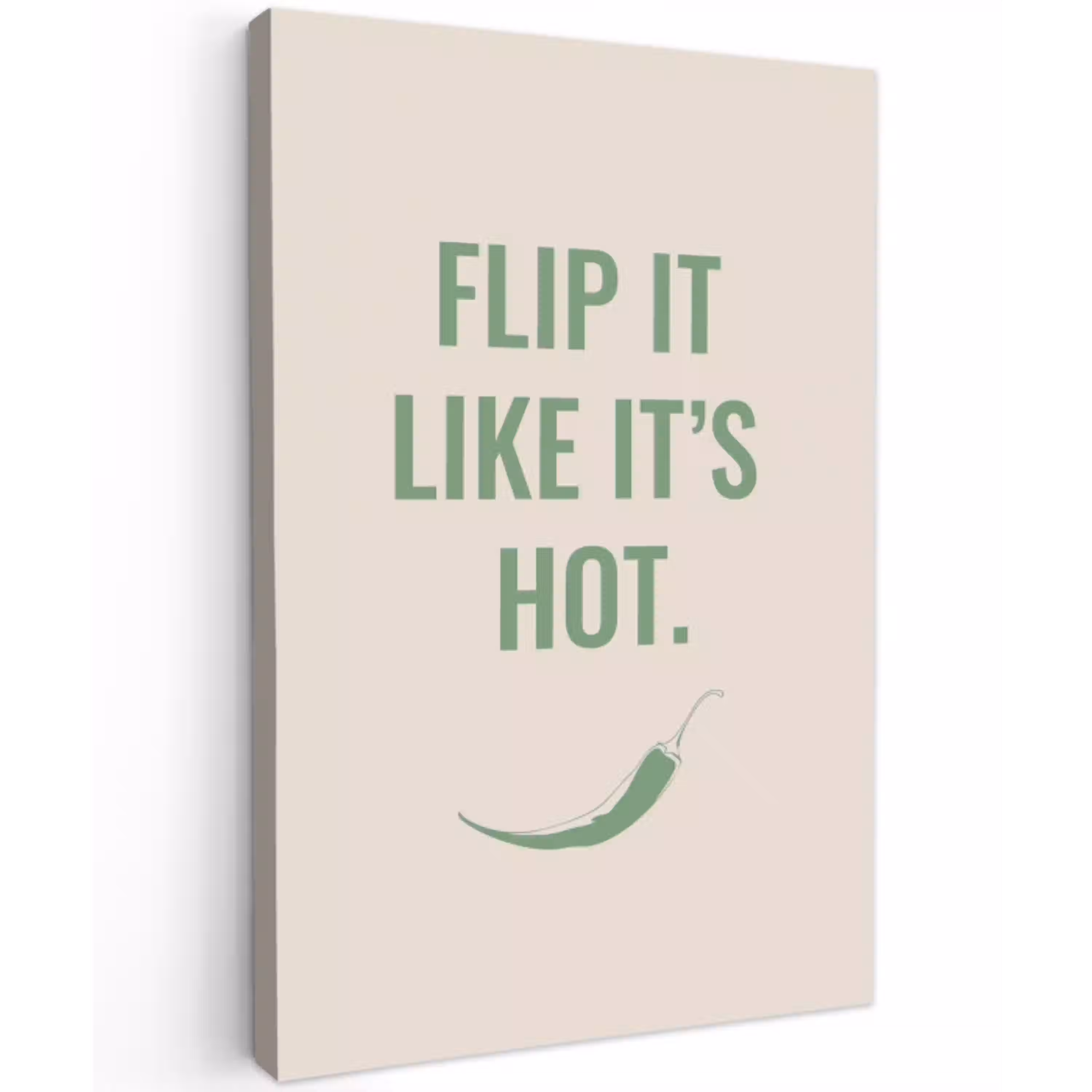 Groen - Quote - Zomer - Chilipeper Tuinposter op houten frame 2 cm dik klein -3d