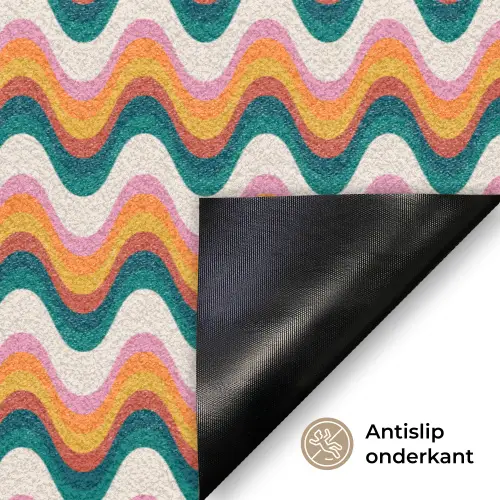 Retro - Disco - Golven - Kleur Deurmat klein 898 -antislip_NL