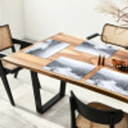 Rivier - Bevroren - Landschap - Winter Placemat vinyl groot -zzsfeer4_Kitchenyeah-website