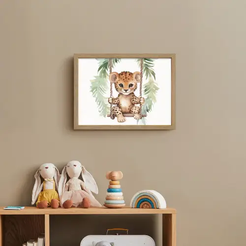 Luipaard - Dier - Kinderen - Jungle Light Box met batterij (Wandlamp kind) middel -sfeer2_kind