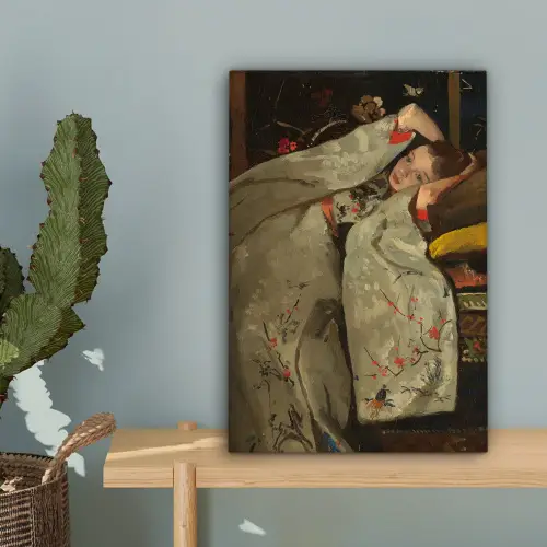 Meisje in witte kimono - Schilderij van George Hendrik Breitner canvas 2cm klein -sfeer4