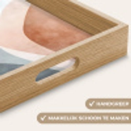 Abstract - Golven - Blauw Dienblad Rechthoek middel -USP_HandgreepNL