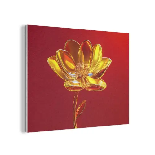 Bloem - Goud - Glazen PET vilt klein -3d