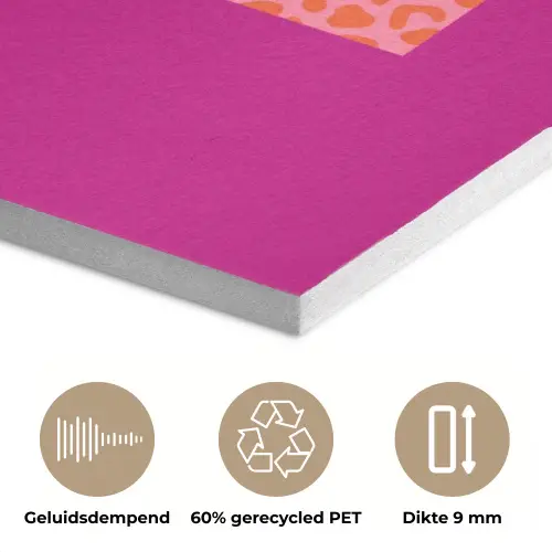 Oh la la - Luipaardprint - Roze PET vilt klein -closeup_NL