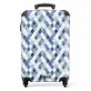 Ruit patroon blauw NBS - Handbagage koffer - Kinderen Unisex middel -productfoto_recht