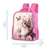 Kat - Paars - Vlinders - Bloemen Kinderrugzak - Roze middel -productfoto_formaten
