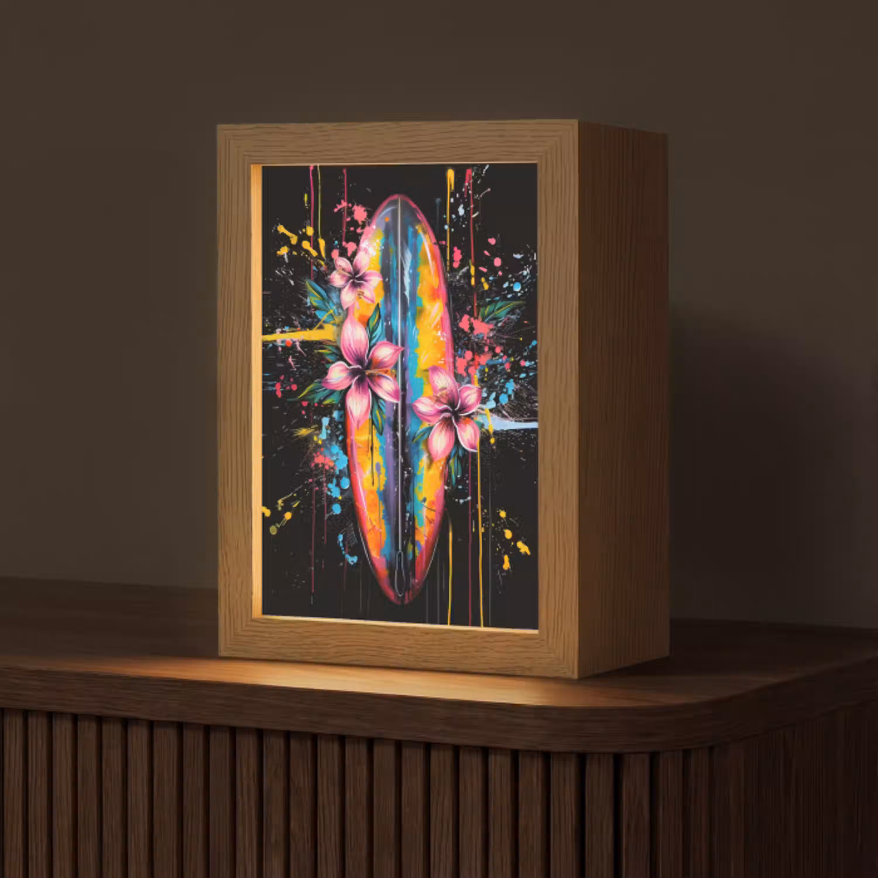 Graffiti - Sport - Surfen - Zomer Light Box met kabel (Tafellamp) klein -z3d_website