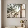 Gebouw - Palmbomen - Beige - Zon Textielframe - compleet frame klein -sfeer2