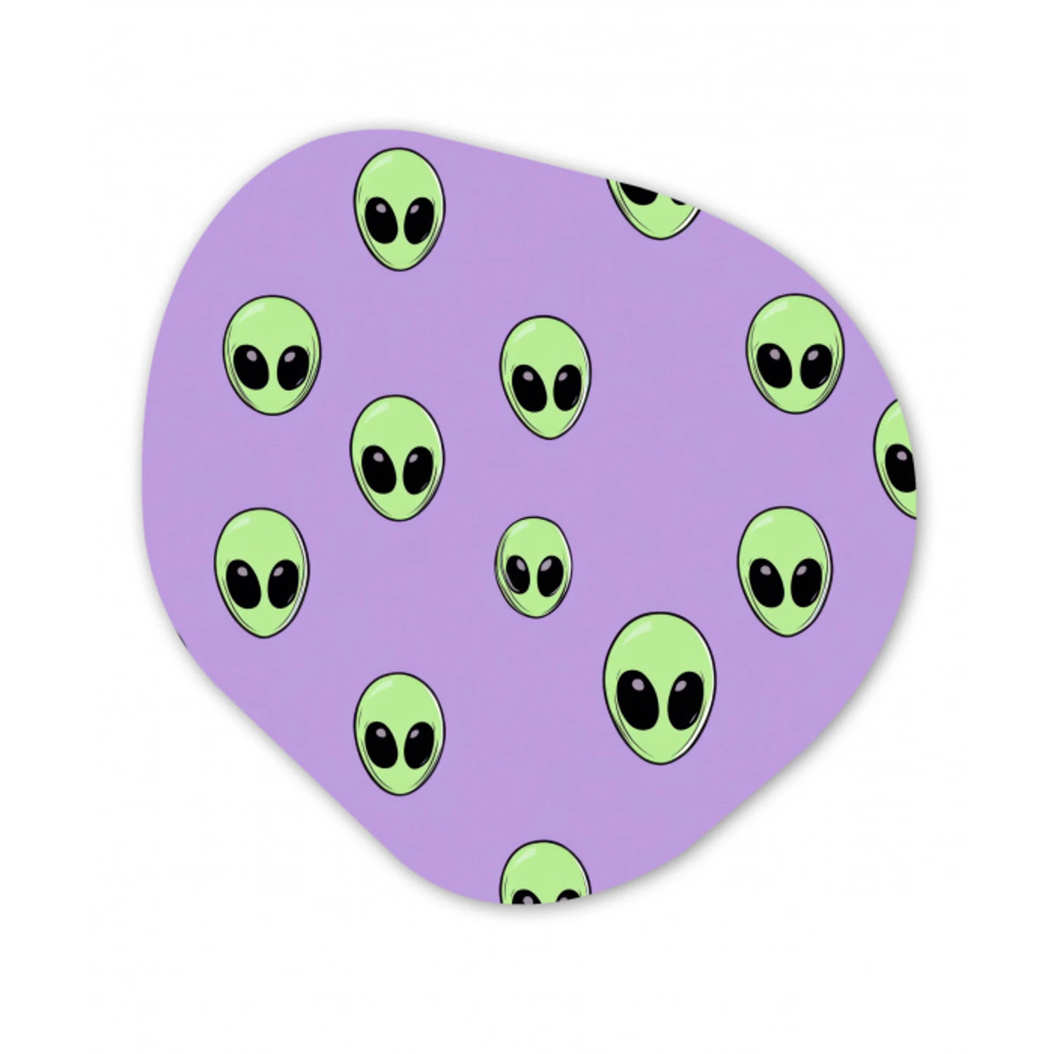 Alien - Retro - Lila Wandcirkel Organisch Aluminium middel 851 -3d