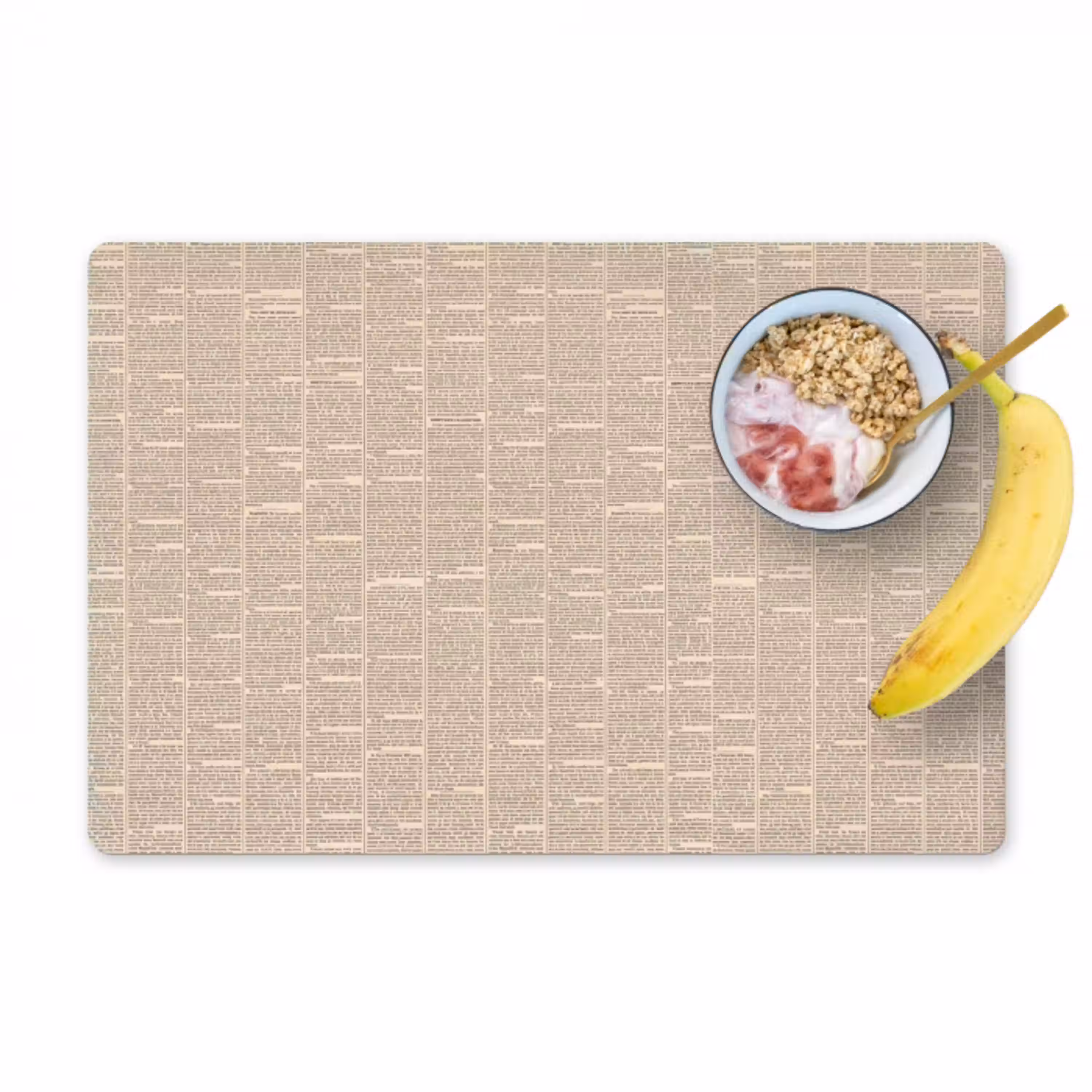 Krant - Nieuws - Historisch - Vintage - Beige Placemat vinyl groot -zzzproduct_Kitchenyeah-website