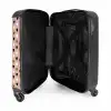 Driekleurige hartjesrijen NBS - Handbagage koffer - Volwassenen Unisex middel -binnenkant