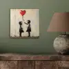 Street art - Banksy - Ballon - Graffiti - Retro aluminium wit klein -sfeer2