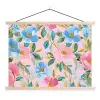 Blauw - Roze - Bloemen textielposter latten blank klein -3d