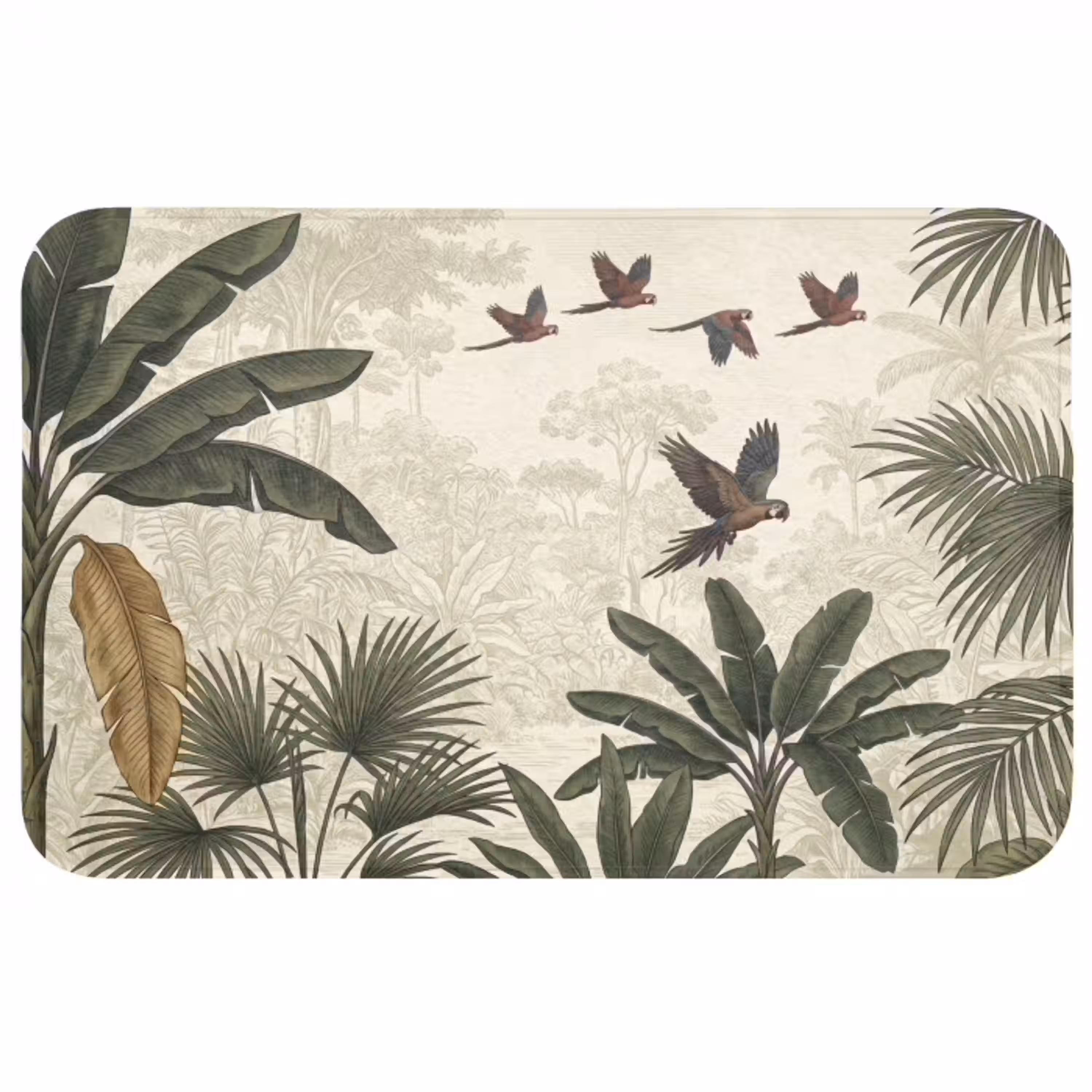 Papagaaien - Jungle - Tropisch - Green Badmat middel -3d