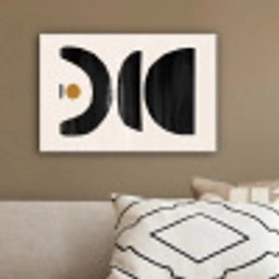 Modern - Abstracte kunst - Zwart - Beige canvas 2cm klein -sfeer3