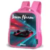 Formule 1 - Raceauto - Rood - Neonverlichting Kinderrugzak - Roze middel -schuin