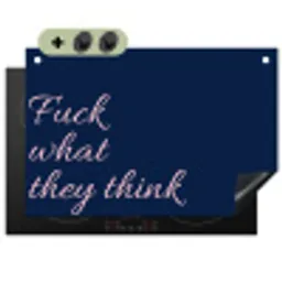 Fuck what they think - Blauw - Cursief Inductie beschemer met haakjes klein -3d
