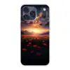Landschap - Zonsondergang - Bloemenveld Telefoonhoesje iPhone 17 Pro Max klein -3d