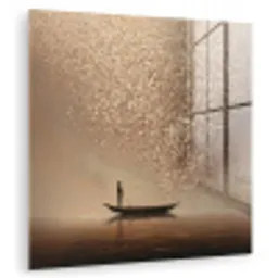 Bootje - Blaadjes - Goud - Water plexiglas 5mm klein -zzzproduct_nieuw
