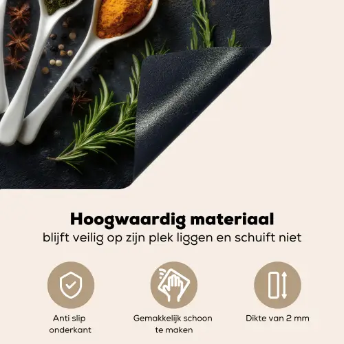Lepels - Wit - Poeder - Kruiden Inductie beschemer met haakjes klein -ky-onderkant-nl