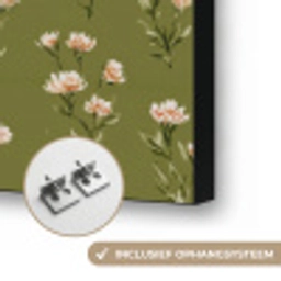 Landelijk - Bloemen -  Groen Textielframe zwart klein 947 -USP_ophangsysteemNL