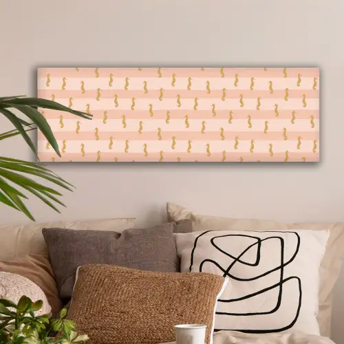 Zee - Dieren - Roze - Zeepaardje canvas 2cm klein 828 -sfeer1