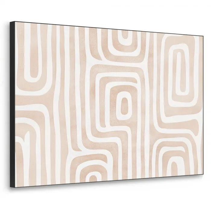 Decoratief - Labyrint - Beige Textielframe - compleet frame klein -3d