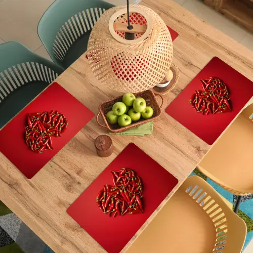 Pepers - Rood - Hart Placemat vinyl groot -zzsfeer5_Kitchenyeah-website