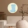 Illustratie - Cowboylaarzen - Patroon Wandcirkel plexiglas klein -sfeer1
