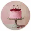 Taart - Pink - Cherry Wandcirkel plexiglas klein -3d