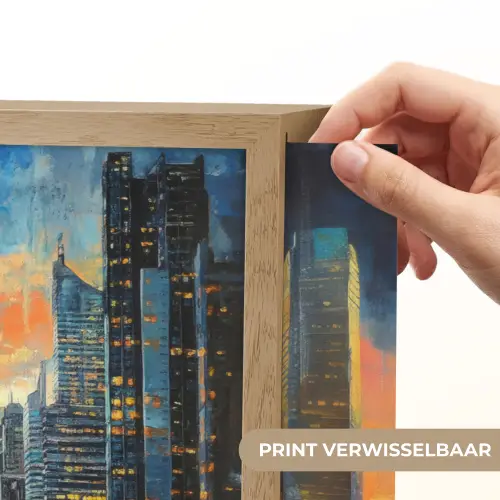 Auto - Skyline - Zon - Blauw Light Box met batterij (Wandlamp) middel -USP_websiteprintNL