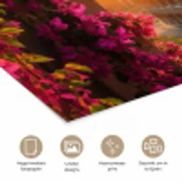 Colosseum - Rome - Roze Bloemen poster papier klein -closeup_NL