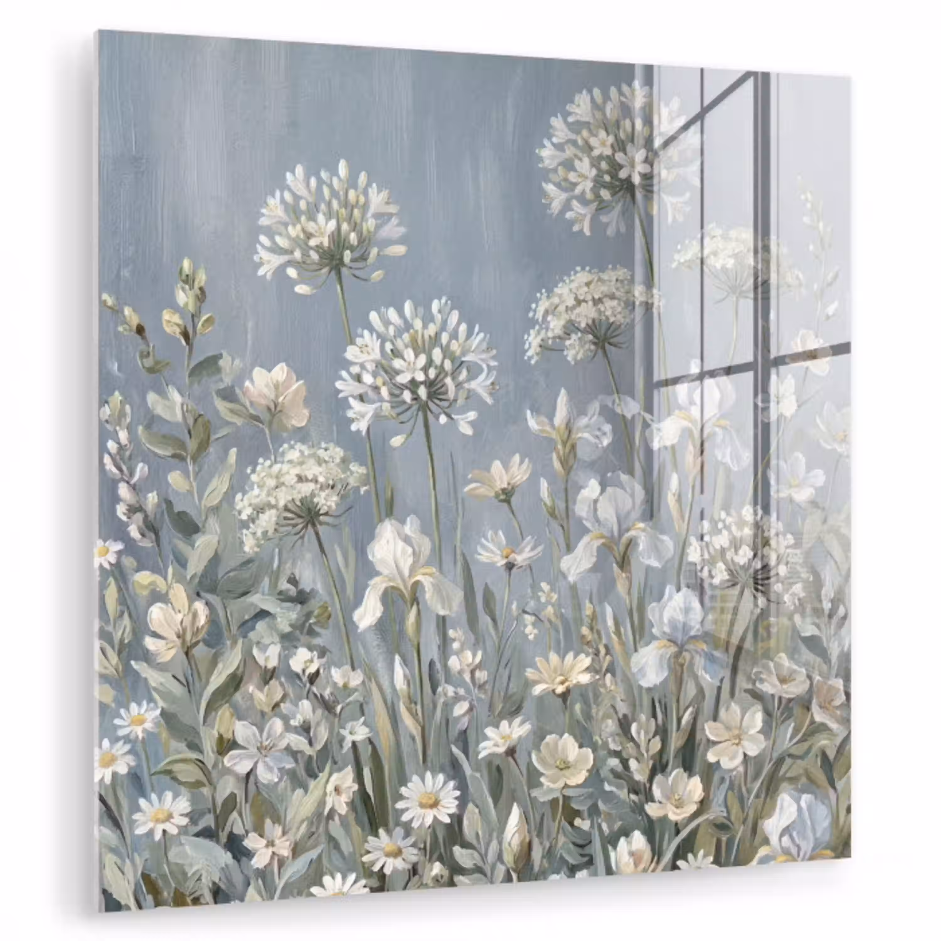 Bloemen - Botanisch - Blauw plexiglas 5mm klein -zzzproduct_nieuw