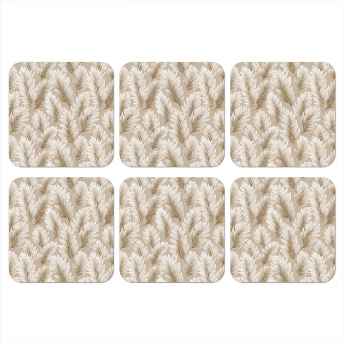 Botanisch - Patroon - Beige onderzetter kurk middel 366 -3d