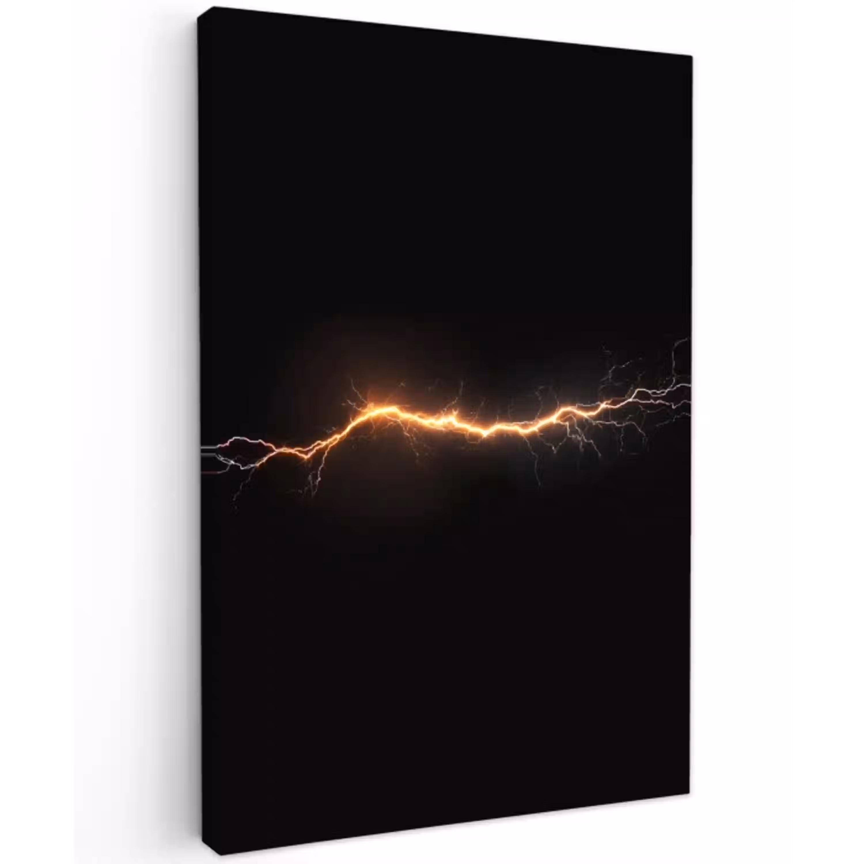 Gaming - Oranje - Bliksemflits - Licht Tuinposter op houten frame 2 cm dik middel -3d