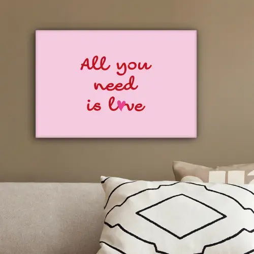 Tekst - Roze - Love - Hart canvas 2cm klein -sfeer3