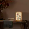 Vogel - Tak - Bloemen - Oranje Light Box met kabel (Tafellamp) klein -sfeer4