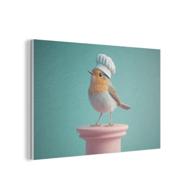 Acoustic Felt - Robin - Bird - Cook's hat - Pedestal