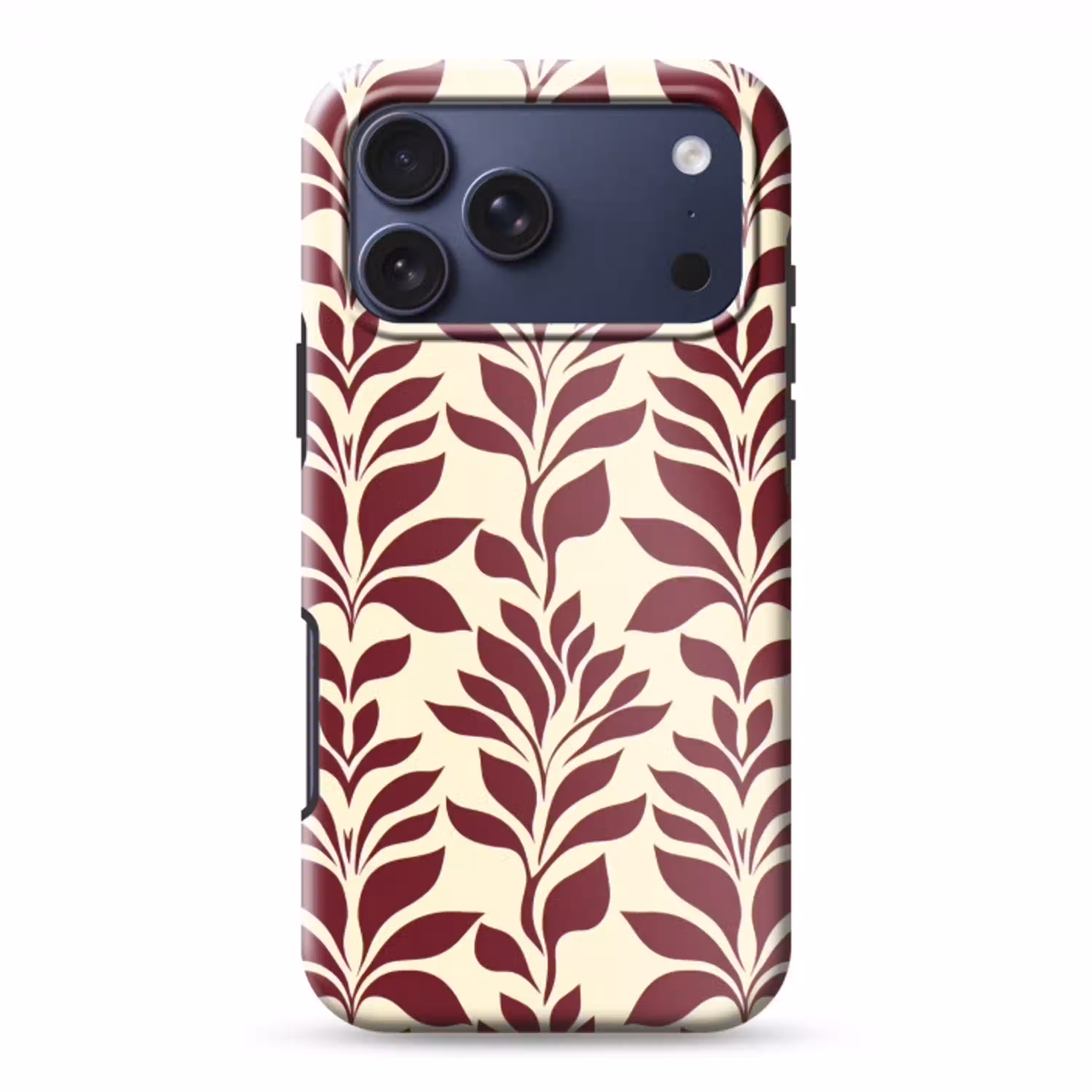 Abstract - Bladeren - Burgundy Toughcase MagSafe Apple iPhone 17 Pro Max klein 1019 -3d
